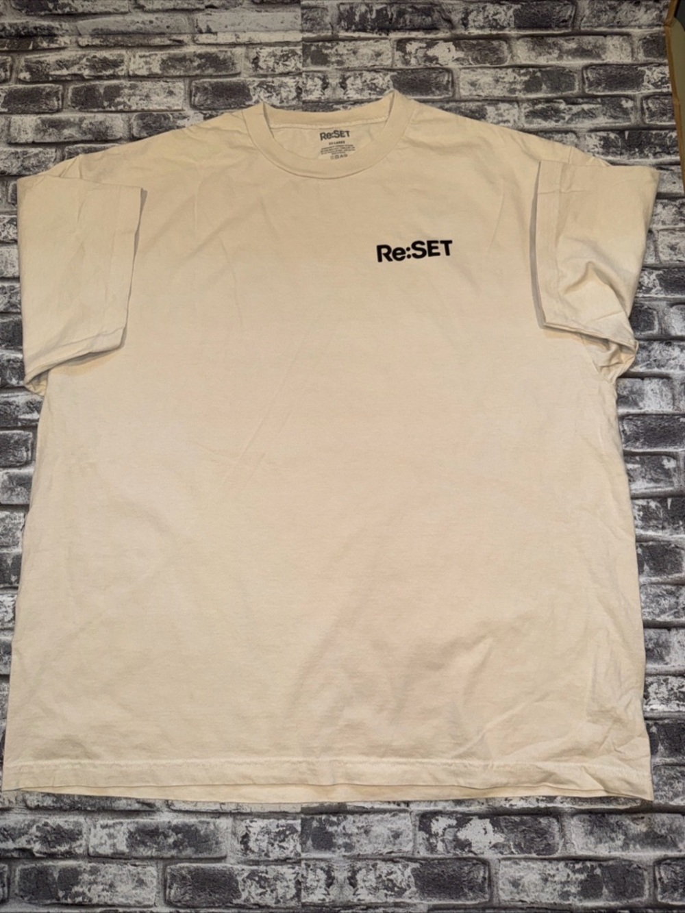 Re:SET T-Shirt Mens Size XXL Live Concert Series Music Beige Short Sleeve